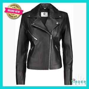 Slim Leather Motorcycle Jacket Genuine Cowhide Edgy Elegant Biker Style